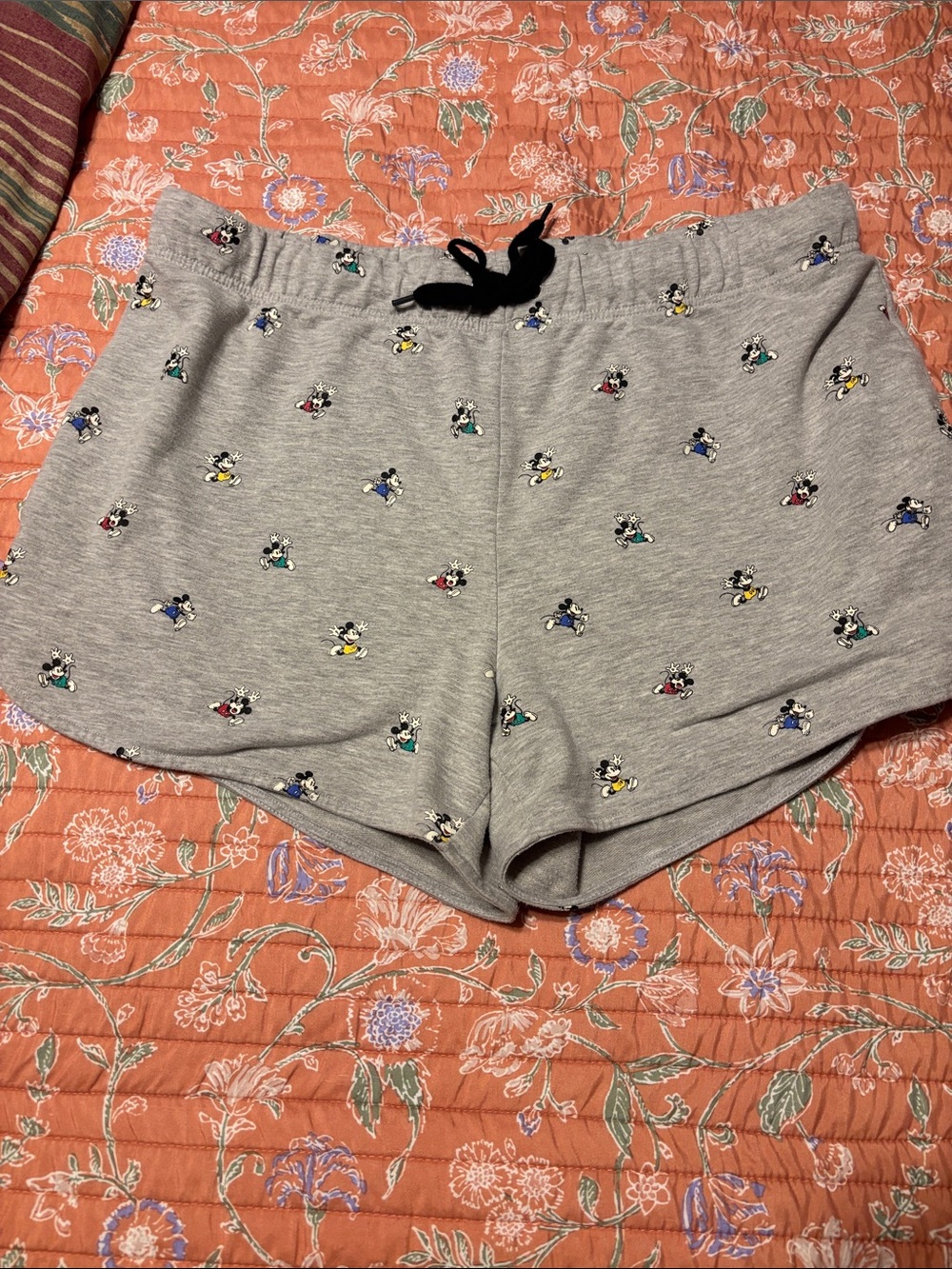 Disney Gray Shorts with Mini Mickey Print